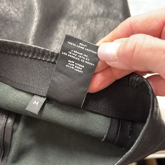 J Brand Black 100% Lamb Leather Pull On High Rise Skinny Pant Legging M - Picture 5 of 10